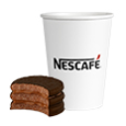1 Cafe 16 oz + 1 Alfajor. Imagen a modo ilustrativo.
