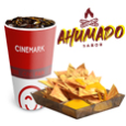 Nachos ahumados con queso + 1 gaseosa grande. Imagen a modo ilustrativo.
