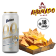 Nachos ahumados con queso + 1 lata quilmes 0.0 473cc. Bebida sin alcohol.